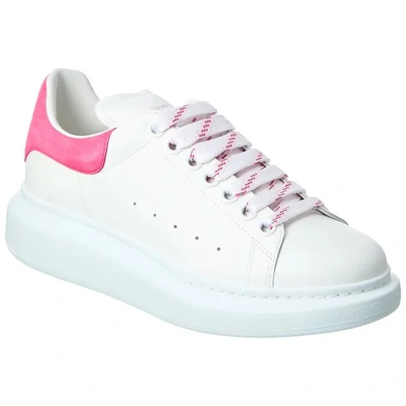 Alexander McQueen Oversized Sneaker - White and Pink Suede - Picture 1 of 8